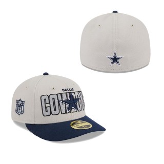 Men's Dallas Cowboys Stone Navy 2023 NFL Draft Low Profile 59FIFTY Fitted Hat