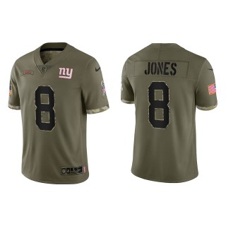 Daniel Jones New York Giants Olive 2022 Salute To Service Limited Jersey