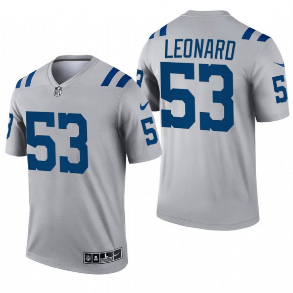 Indianapolis Colts #53 Darius Leonard Gray 2021 Inverted Legend Jersey