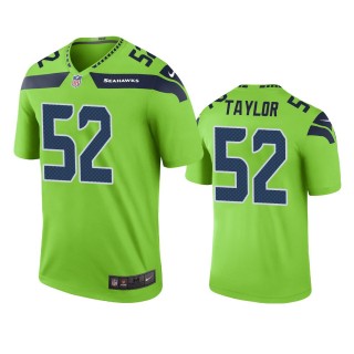 Seattle Seahawks Darrell Taylor Green Color Rush Legend Jersey