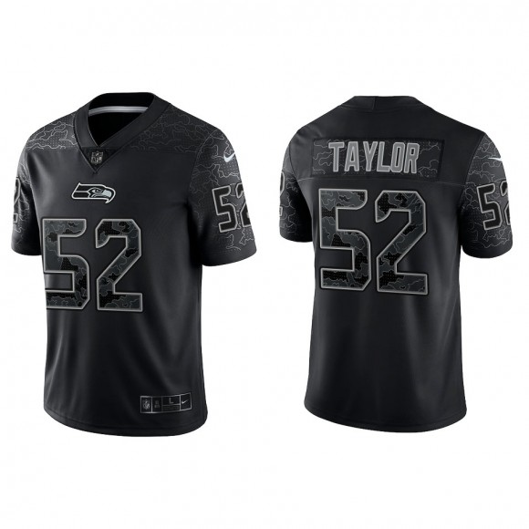 Darrell Taylor Seattle Seahawks Black Reflective Limited Jersey