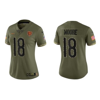 David Moore Women's Chicago Bears Olive 2022 Salute To Service Limited Jersey
