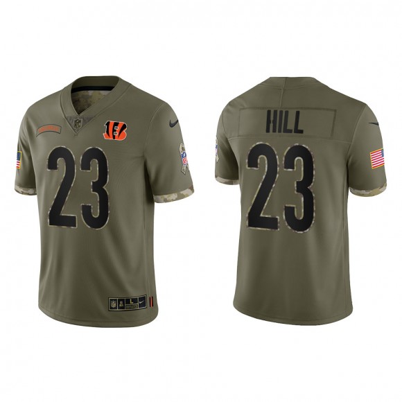 Daxton Hill Cincinnati Bengals Olive 2022 Salute To Service Limited Jersey
