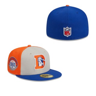 Denver Broncos Cream Royal 2023 Sideline Historic 59FIFTY Fitted Hat