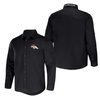 Men's Denver Broncos NFL x Darius Rucker Collection by Fanatics Black Convertible Twill Long Sleeve Button-Up Shirt