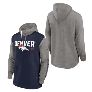 Denver Broncos Nike Navy Fashion Color Block Pullover Hoodie