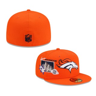 Men's Denver Broncos New Era Orange City Cluster 59FIFTY Fitted Hat