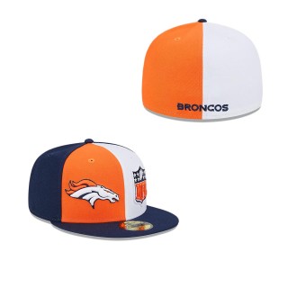 Denver Broncos Orange Navy 2023 Sideline 59FIFTY Fitted Hat