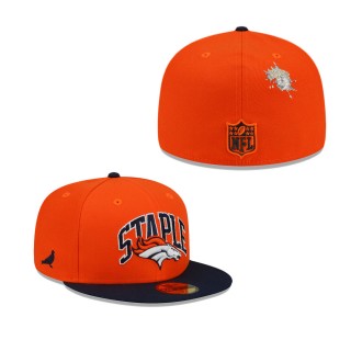 Men's Denver Broncos Orange Navy NFL x Staple Collection 59FIFTY Fitted Hat