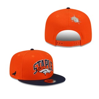 Men's Denver Broncos Orange Navy NFL x Staple Collection 9FIFTY Snapback Adjustable Hat