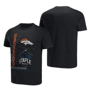 Men's Denver Broncos NFL x Staple Black World Renowned T-Shirt