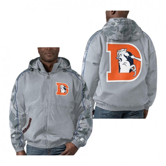 Denver Broncos Starter Gray Thursday Night Gridiron Throwback Full-Zip Jacket
