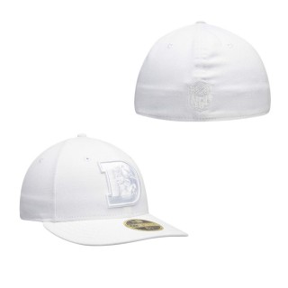 Denver Broncos White on White Low Profile Fitted Hat