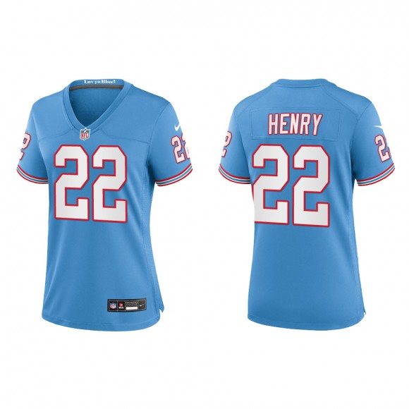 Derrick Henry Women Tennessee Titans Light Blue Oilers Throwback Alternate Game Jersey