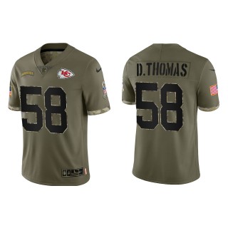 Derrick Thomas Kansas City Chiefs Olive 2022 Salute To Service Limited Jersey