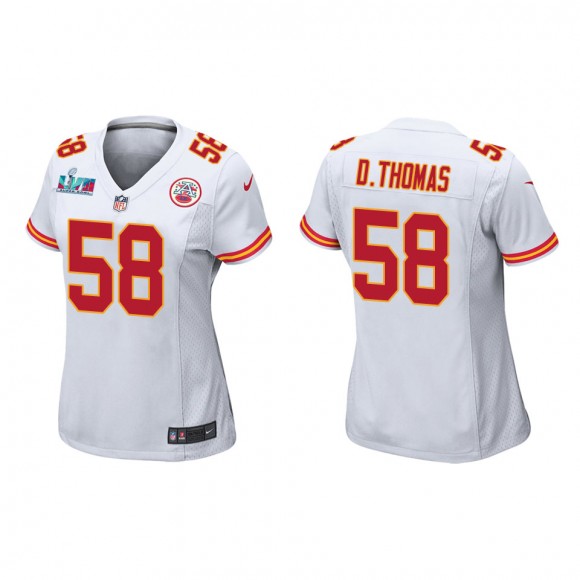 Derrick Thomas Women's Kansas City Chiefs Super Bowl LVII White Game Jersey