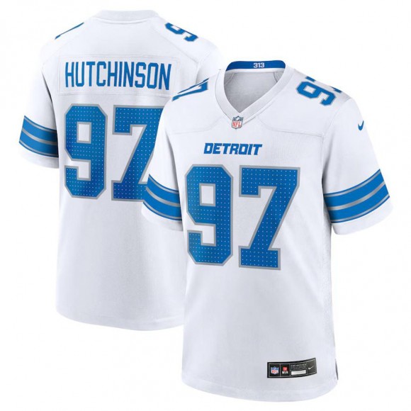 Detroit Lions Aidan Hutchinson White Game Jersey