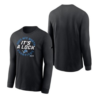 Detroit Lions Black 2023 NFC North Division Champions Locker Room Trophy Collection Long Sleeve T-Shirt