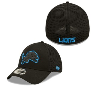 Men's Detroit Lions Black Team Neo 39THIRTY Flex Hat