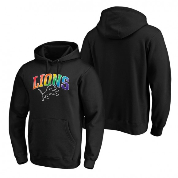 Men's Detroit Lions NFL Pro Line by Fanatics Branded Black Team Pride Logo Pullover Hoodie