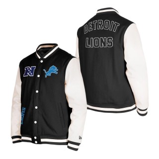 Detroit Lions Black Third Down Varsity Full-Snap Jacket