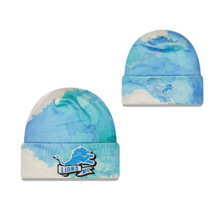 Men's Detroit Lions Blue 2022 Sideline Ink Dye Cuffed Knit Hat