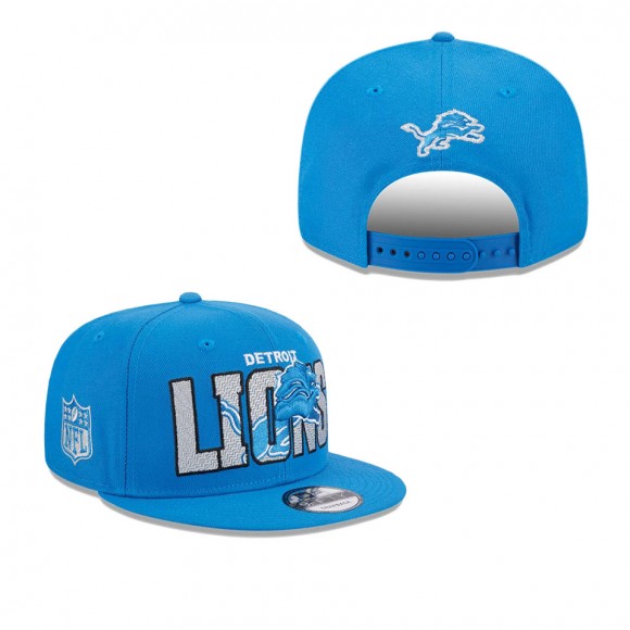 Men's Detroit Lions Blue 2023 NFL Draft 9FIFTY Snapback Adjustable Hat