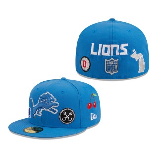 Men's Detroit Lions New Era Blue Team Local 59FIFTY Fitted Hat