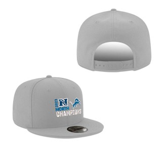 Detroit Lions Gray 2023 NFC North Division Champions 9FIFTY Snapback Adjustable Hat