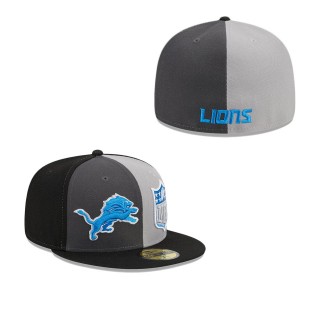 Detroit Lions Gray Black 2023 Sideline 59FIFTY Fitted Hat