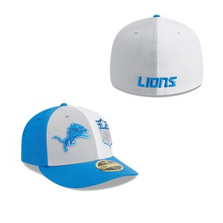 Detroit Lions Gray Blue 2023 Sideline Low Profile 59FIFTY Fitted Hat