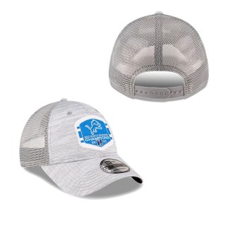 Detroit Lions Heather Gray 2023 NFC North Division Champions Locker Room Trophy Collection Trucker 9FORTY Adjustable Hat