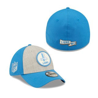 Men's Detroit Lions Heathered Gray Blue 2022 Sideline 39THIRTY Historic Flex Hat