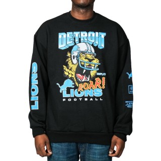 Men's Detroit Lions SMPLFD Black Roar Pullover Sweatshirt