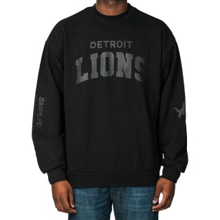 Men's Detroit Lions SMPLFD Black Stretch Block Tonal Pullover Sweatshirt