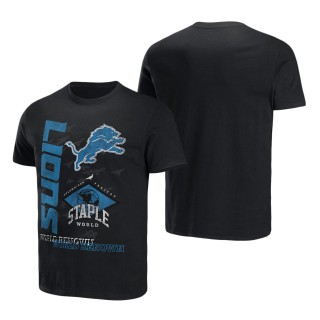 Men's Detroit Lions NFL x Staple Black World Renowned T-Shirt