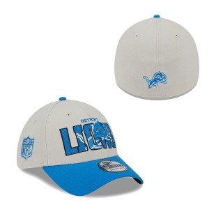Men's Detroit Lions Stone Blue 2023 NFL Draft 39THIRTY Flex Hat
