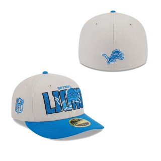 Men's Detroit Lions Stone Blue 2023 NFL Draft Low Profile 59FIFTY Fitted Hat