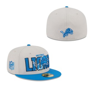 Men's Detroit Lions Stone Blue 2023 NFL Draft On Stage 59FIFTY Fitted Hat