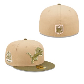 Men's Detroit Lions Tan Olive Saguaro 59FIFTY Fitted Hat