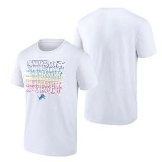 Men's Detroit Lions Fanatics Branded White City Pride T-Shirt