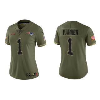 DeVante Parker Women's New England Patriots Olive 2022 Salute To Service Limited Jersey