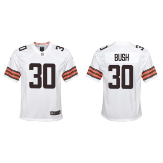 Youth Devin Bush Browns White Game Jersey