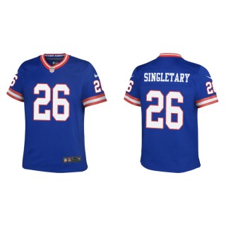 Youth Devin Singletary Giants Royal Classic Game Jersey