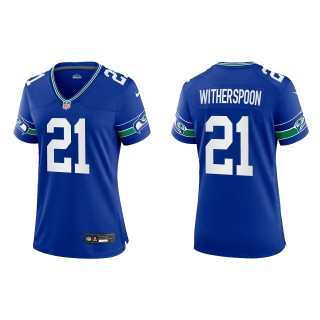 Devon Witherspoon Women Seattle Seahawks Royal Throwback Game Jersey