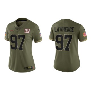 Dexter Lawrence Women's New York Giants Olive 2022 Salute To Service Limited Jersey