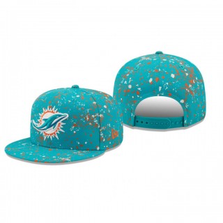 Miami Dolphins Aqua Splatter 9FIFTY Snapback Hat