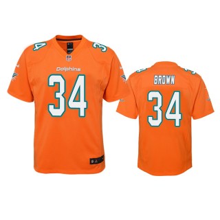 Miami Dolphins Malcolm Brown Orange Color Rush Game Jersey