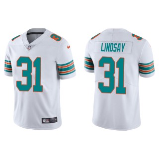 Men's Miami Dolphins Phillip Lindsay White Alternate Vapor Limited Jersey