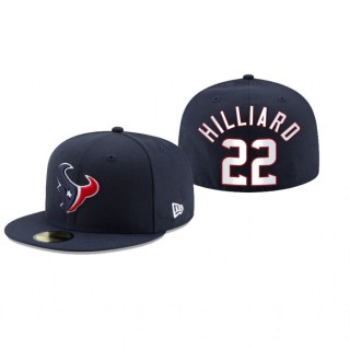 Houston Texans Dontrell Hilliard Navy Omaha 59FIFTY Fitted Hat